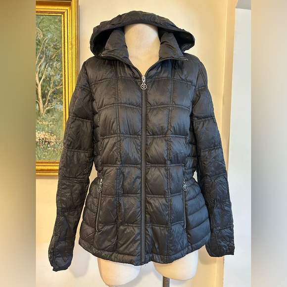 ZeroXposur Black Puffer Jacket with Quilted Design and Hood size L excellent  PS - Picture 1 of 4